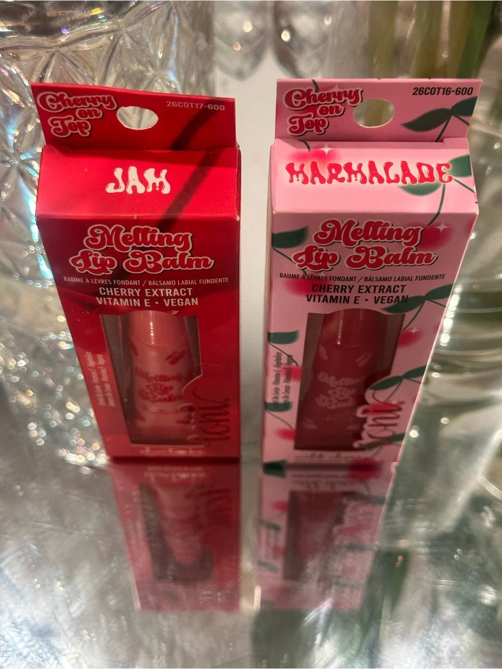 IONI Cherry On Top Melting Lip Balm Duo 2 Shortcake Wild Cherry Vegan NEW SEALED